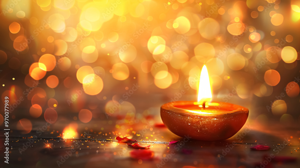 Diwali Candle Background: Festival of lights with bokeh candle flames. Hindu festival of lights celebration. Diwali Candle Background: Festival of lights with bokeh candle flames. Hindu festival of lights celebration.