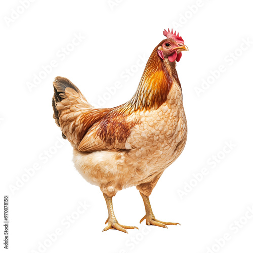 hen, chicken  isolated on transparent background - Generative AI	
