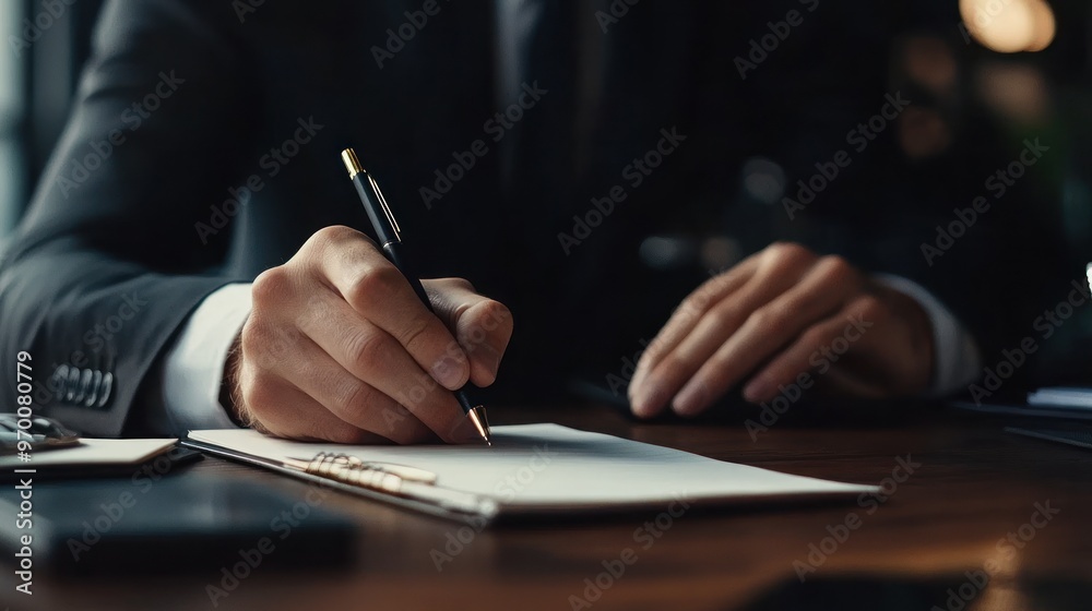 Businessman Writing on Paper Businessman Writing on Paper