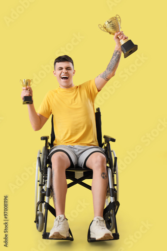 Sporty young man in wheelch...
