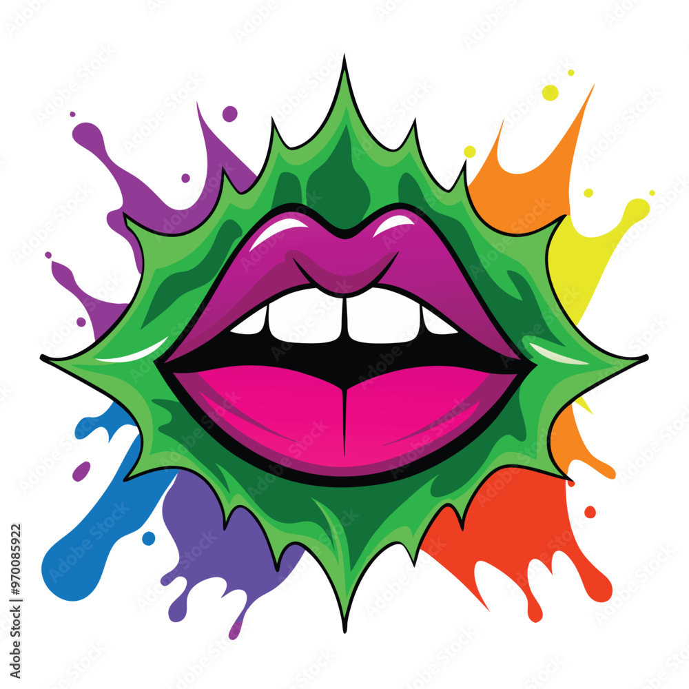 Obraz premium Vibrant Lips A Splash of Color
