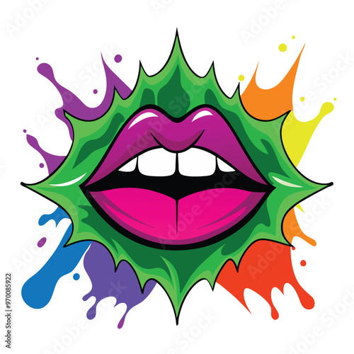 Wallpaper Mural Vibrant Lips A Splash of Color Torontodigital.ca