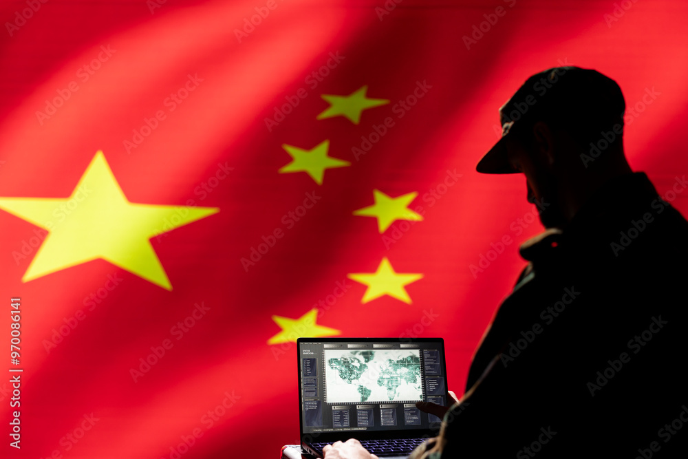CCP government army expert analyzing aerial reconnaissance data to come ...