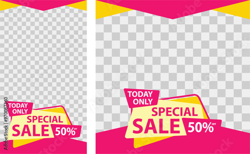Social media template post for promotion, Special Sale 50% off