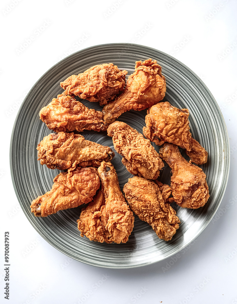 Fried chicken, isolated on white background Fried chicken, isolated on white background