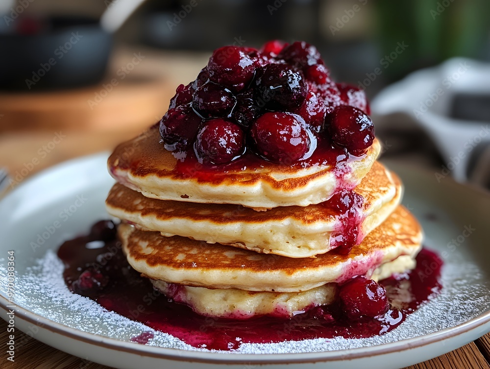 Buttermilk pancakes with berries Buttermilk pancakes with berries