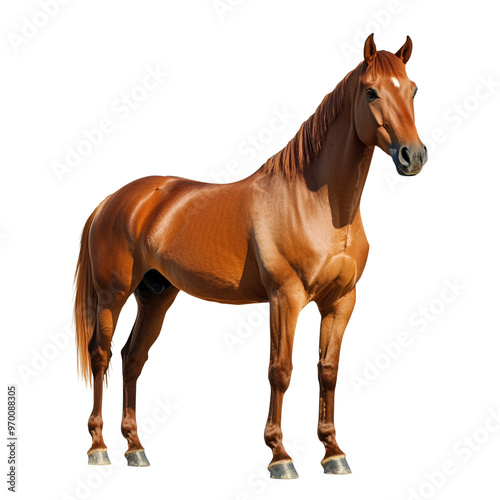 horse  isolated on transparent background - Generative AI	
