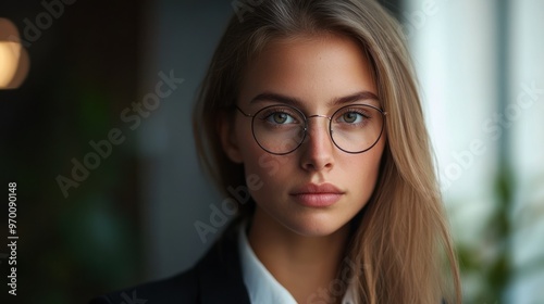 Close-up Portrait of a Woman with Glasses