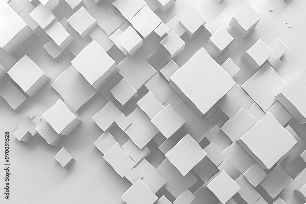 Abstract Composition of White Cubes in a Dynamic Arrangement Abstract Composition of White Cubes in a Dynamic Arrangement