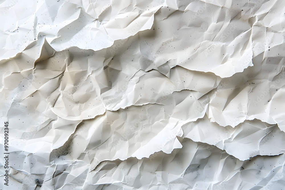 Obraz premium Textured Crumpled White Paper Background