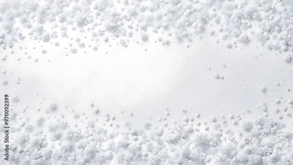 Obraz premium A festive image featuring ice snows on a white background, perfect for Christmas-themed designs with space for text. Christmas.