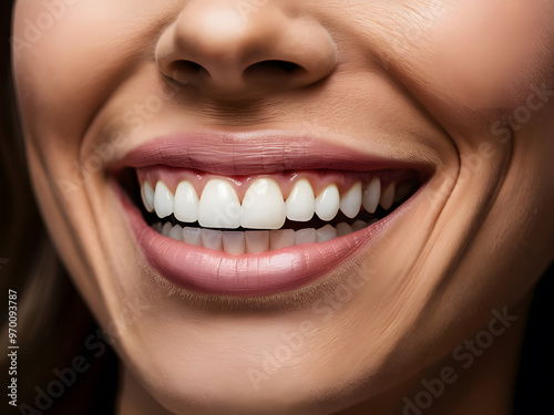 La boca de una persona mostrando dientes impecablemente limpios y blancos
 photo