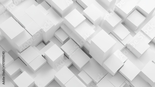 Abstract White Cube Background