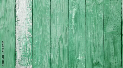 Rustic green wooden planks with distressed paint texture. Ideal as a vintage background for banners, marketing materials, or web design projects. Suitable for designs requiring space for text  photo