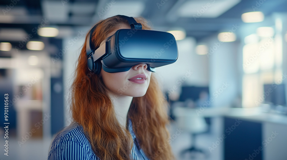 girl with virtual reality glasses girl with virtual reality glasses