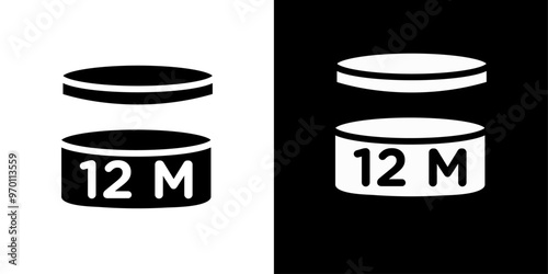 12m Icon Isolated flat vector in outline