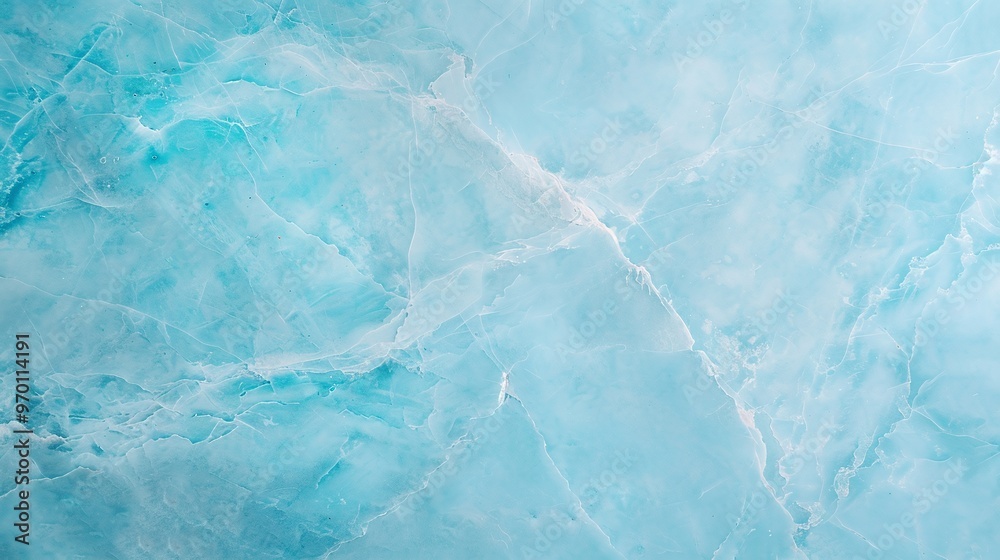 Obraz premium Soft teal marble texture with white and beige veins, perfect for luxury interior design projects, banners, and backgrounds. Ideal for marketing materials with copyspace available for text and graphics