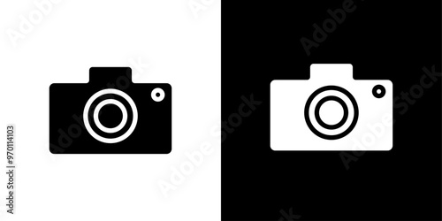 Camera icon Isolated flat vector in outline