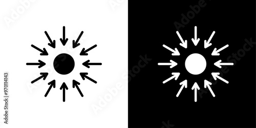 Centralized icon Isolated flat vector in outline