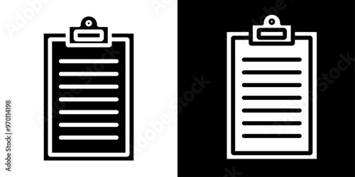 Clipboard icon Isolated flat vector in outline