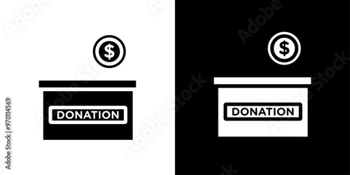 Donation icon Isolated flat vector in outline