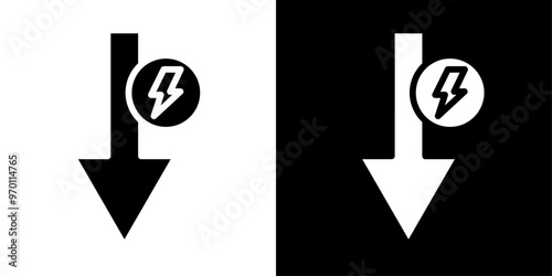 Energy reduction icon Isolated flat vector in outline