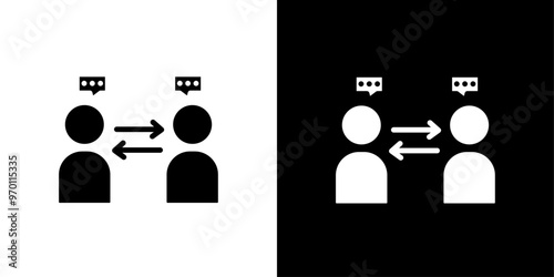 Interaction icon Isolated flat vector in outline