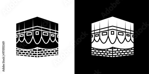 Kaaba icon Isolated flat vector in outline