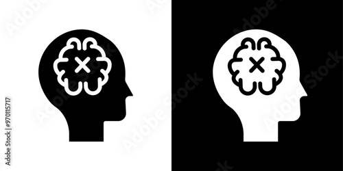 Mental disorder icon Isolated flat vector in outline