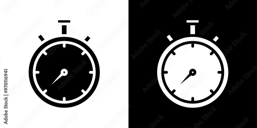 Obraz premium Stopwatch icon Isolated flat vector in outline