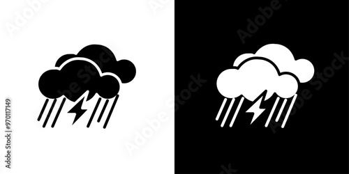 Thunderstorm icon Isolated flat vector in outline