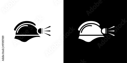 Torch helmet icon Isolated flat vector in outline