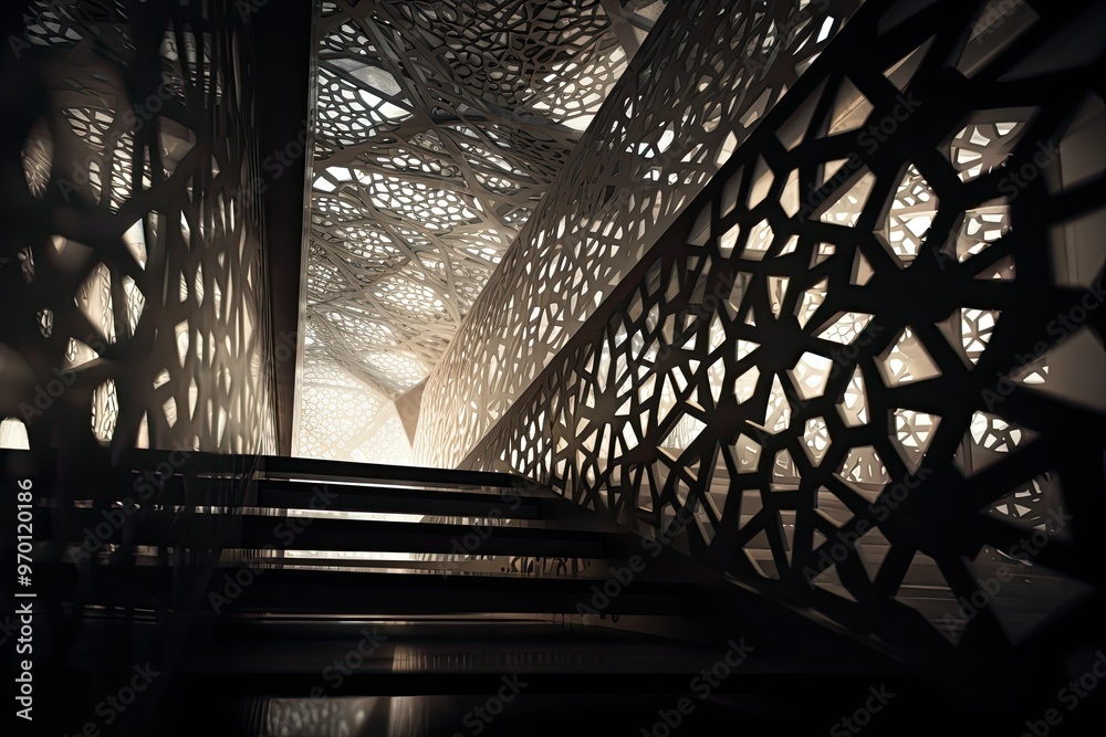 Islamic architecture showcasing intricate geometric patterns and ornate designs.