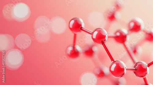 Molecular structure of tannins in red wine, artistic style, 3D illustration