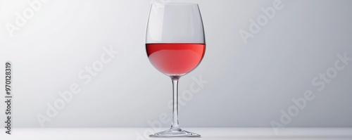 Red wine tannin test in glass, white background, 3D illustration photo