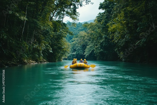 Rafting in Jamaican forests photo