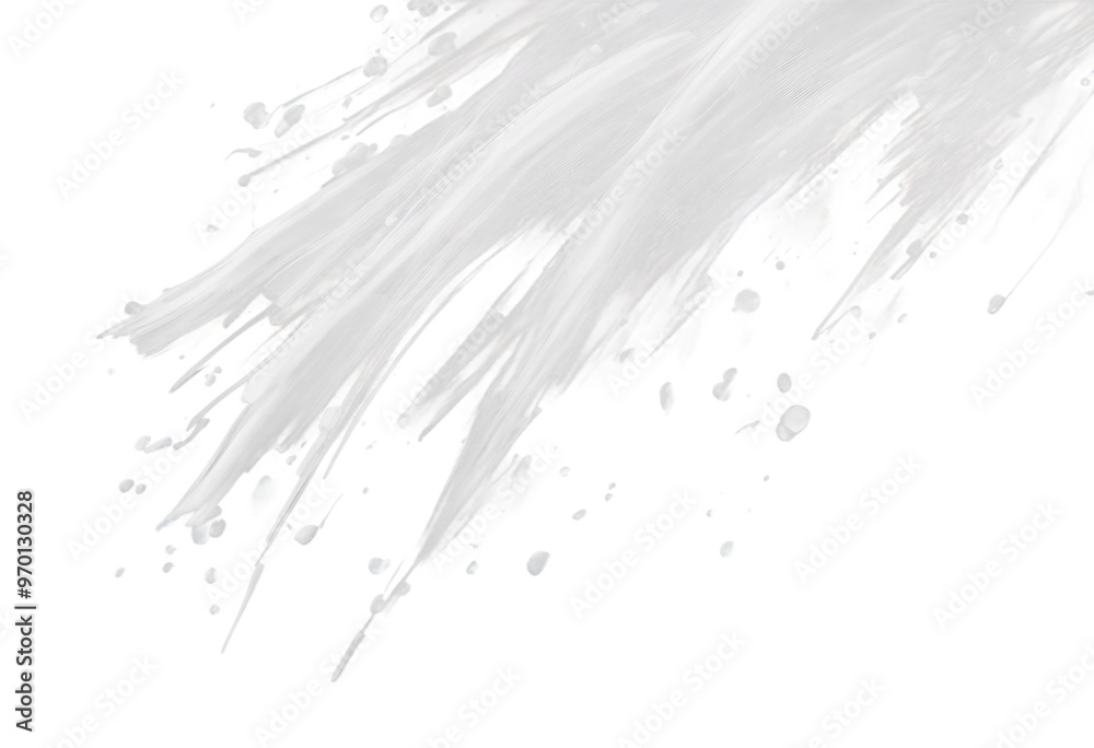 Naklejka premium White ink brush stroke white brush splashes isolated on transparent