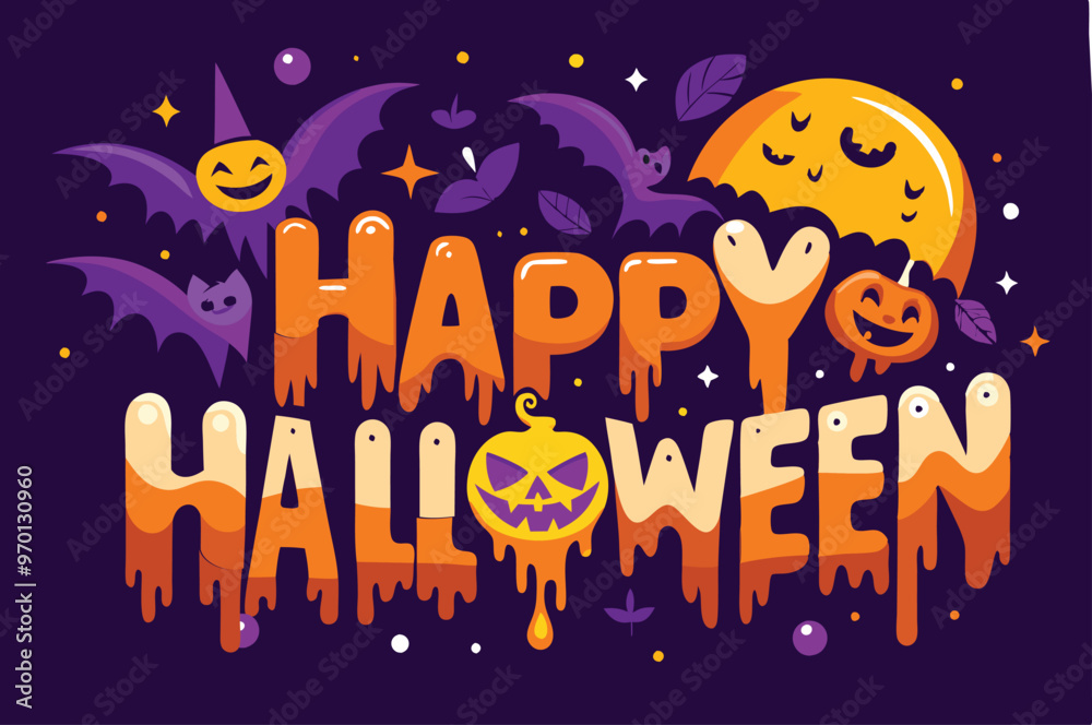 HAPPY Halloween background with pumpkin HAPPY Halloween background with pumpkin