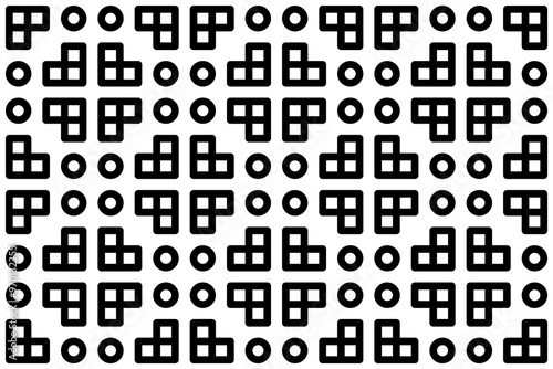 Seamless vector pattern. Black and white linear drawing. Coloring book, colouring page for children and adults. Abstract geometric design. Monochrome illustration. Easy to edit color and line weight
