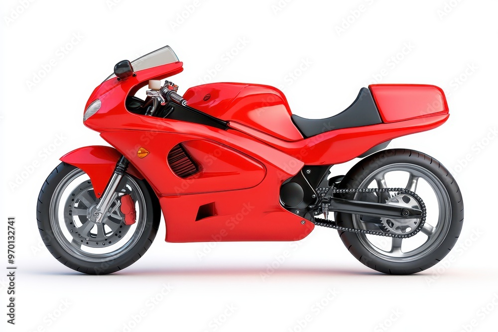 red sportbike on white background red sportbike on white background