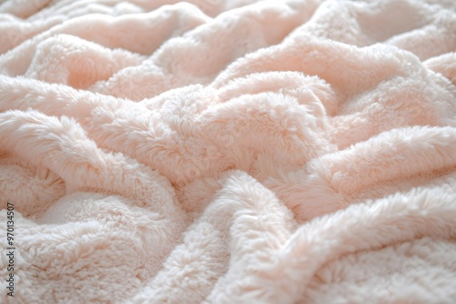  Close-up of a warm cozy blanket texture