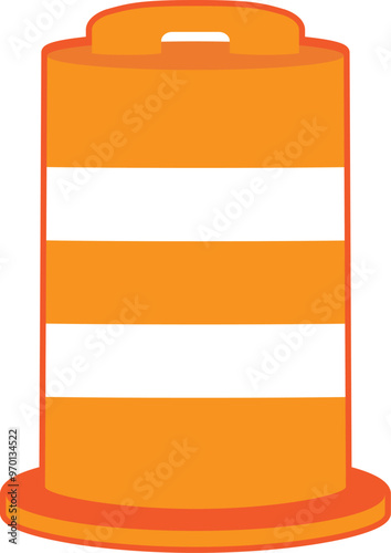 Orange Traffic barrel, Road Construction icon.