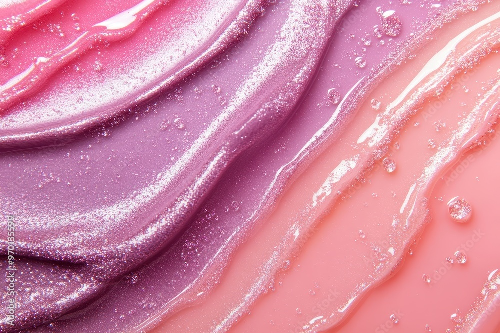 Shimmering lip gloss swatch on background Shimmering lip gloss swatch on background