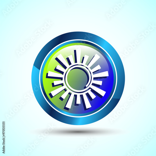 Sun Icon Button Design Illustration, Sunlight Sign