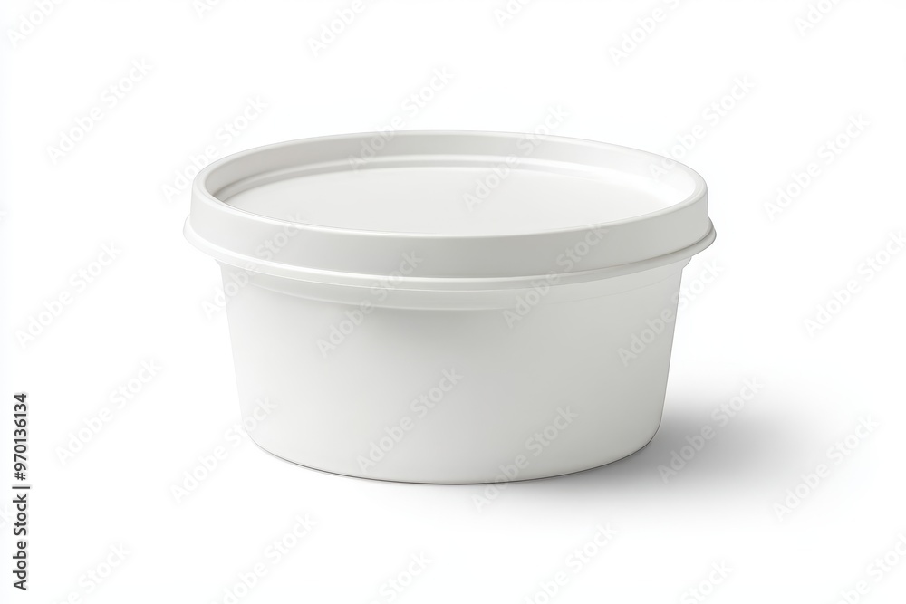 Single white container with clipping path on white background Single white container with clipping path on white background