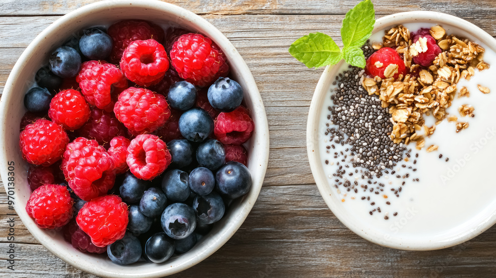nutritious breakfast bowl with fresh berries and granola nutritious breakfast bowl with fresh berries and granola