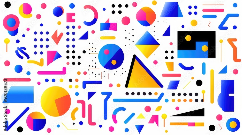 A vibrant abstract composition featuring geometric shapes and colorful patterns, ideal for graphic design or artistic inspiration. A vibrant abstract composition featuring geometric shapes and colorful patterns, ideal for graphic design or artistic inspiration.