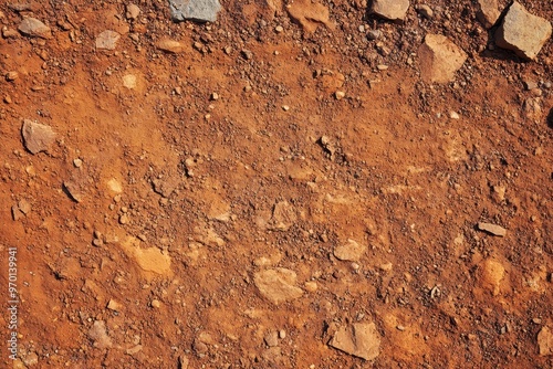 Texture of red dirt road as soil background