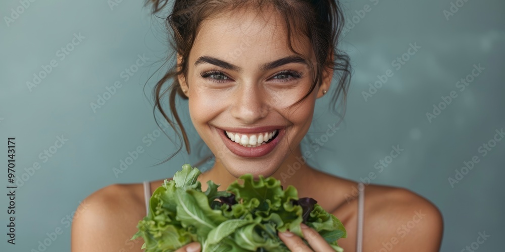 Female model with strawberries in a studio, radiating health and happiness through skincare, nutrition choices, and a focus on wellness and self-care Female model with strawberries in a studio, radiating health and happiness through skincare, nutrition choices, and a focus on wellness and self-care