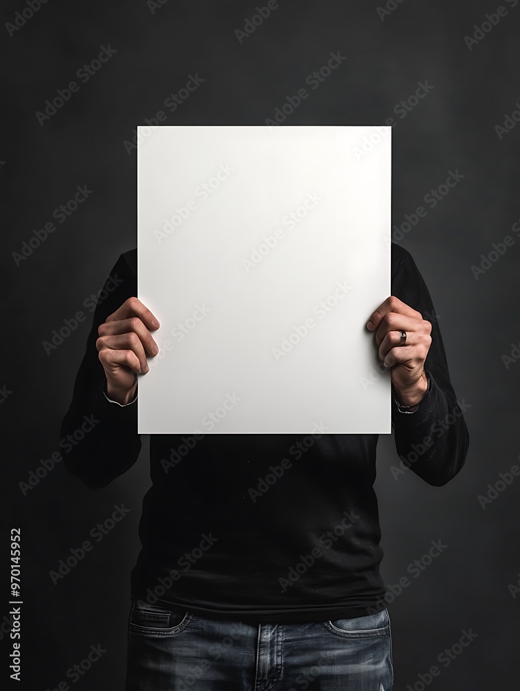 Person Holding Blank White Poster for Mockup and Design Presentation Person Holding Blank White Poster for Mockup and Design Presentation